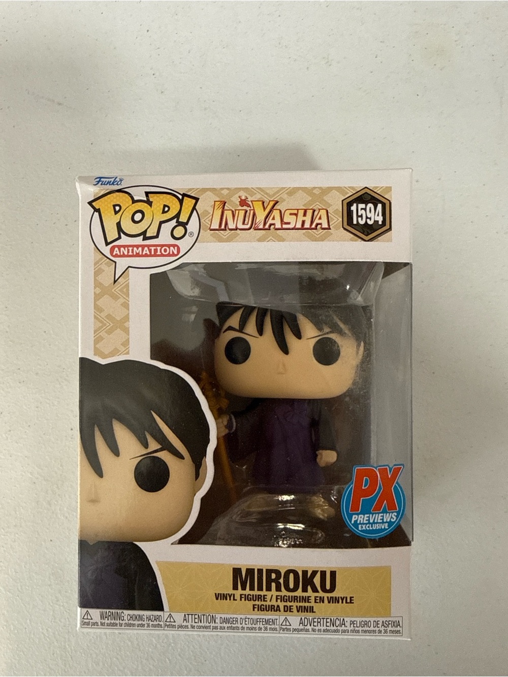 Funko Pop! Animation Inuyasha Box Back Art – Tan, Black, White